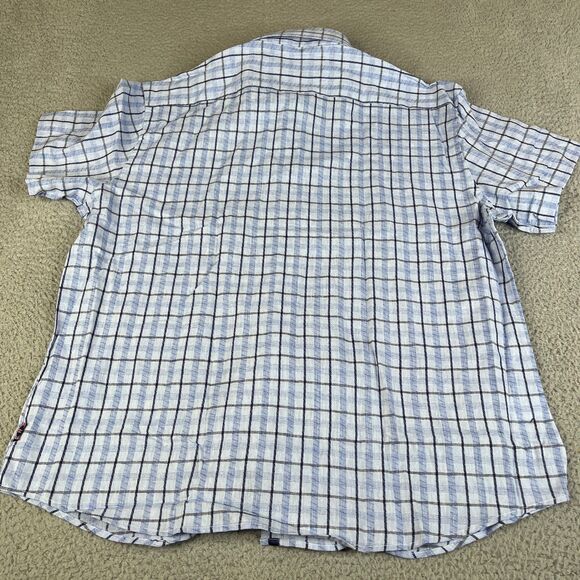 Lot of 2 English Laundry Shirt Mens XL Blue Gray Linen Cotton Blend Button - Picture 9 of 16